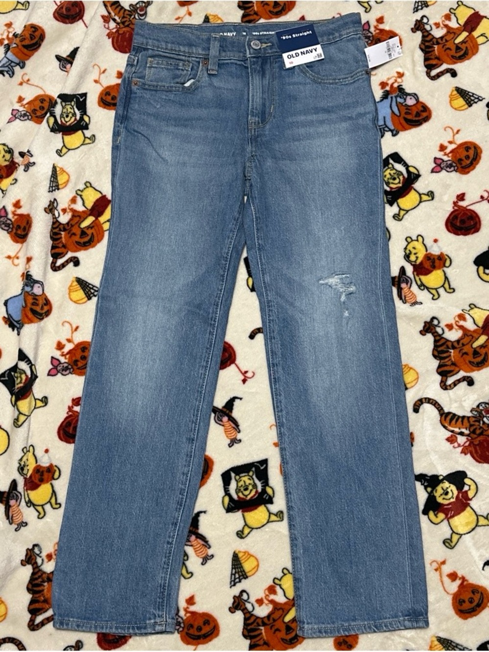Old Navy Light Blue Straight Leg Boy’s Jeans with Subtle Distress